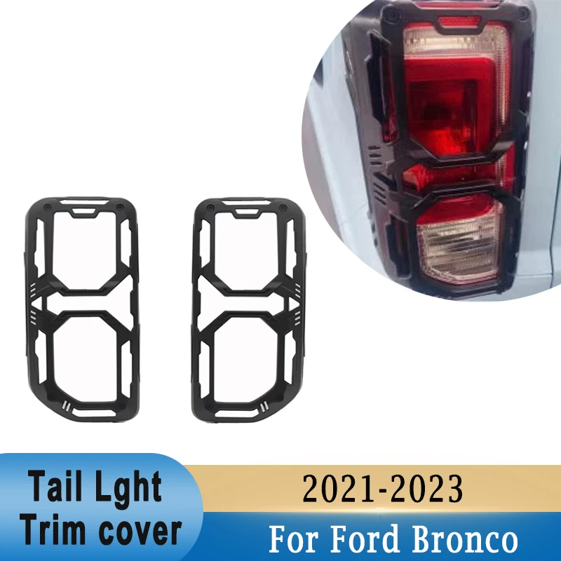 Tail Lght Trim Hollowed-Out Cover Shell Frame for Ford Bronco 2021-2023 Rear Lamp Hood ABS Protection Guard Decoration Trim