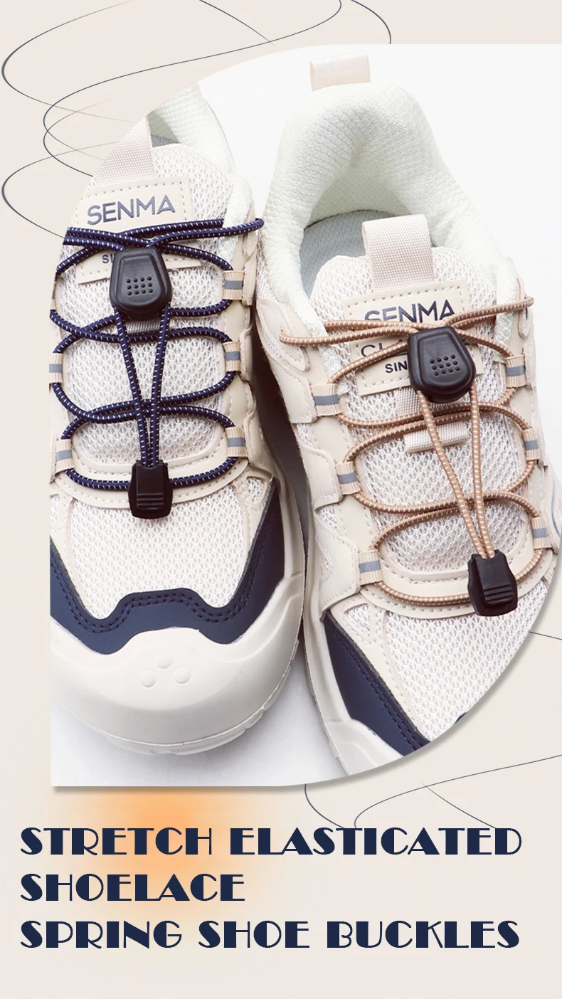 Elastische, runde Schnürsenkel ohne Binden mit Druckverschluss, ideal für Schuhe, die man nicht binden muss, geeignet für Kinder, Erwachsene, Sneaker, Wanderschuhe und Laufschuhe. – Detail 1