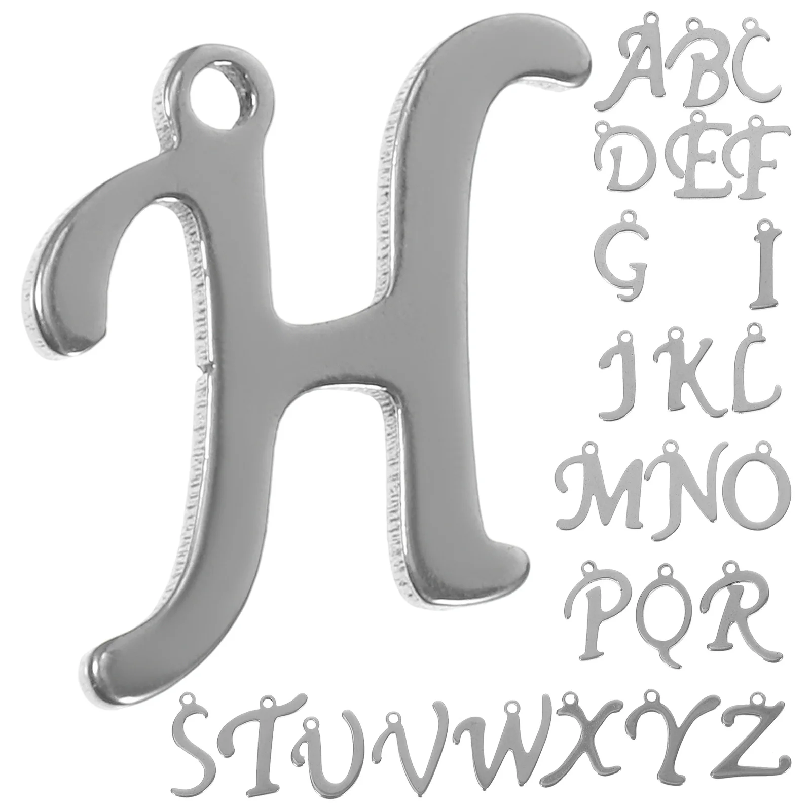 

26Pcs Stainless Steel Letter Charms Alphabet Metal Pendants for DIY Jewelry Making Craft Necklace Bracelet Accessories
