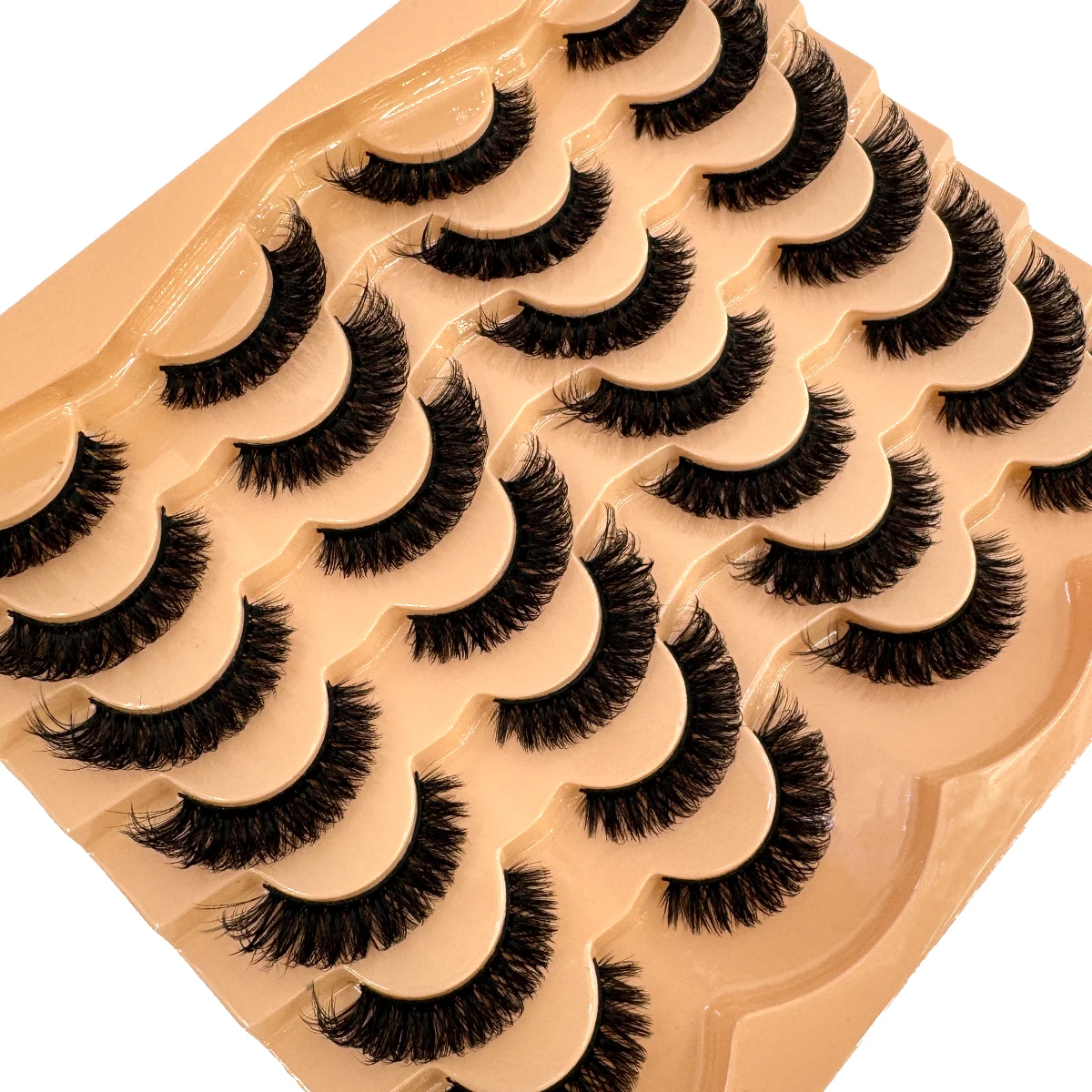 HBZGTLAD Neue 14 Paar künstliche Nerzwimpern, flauschige falsche Wimpern, dickes Volumen, dramatische Katzenaugenwimpern, langer Streifen, Wispy Lashes Packung – Detail 4