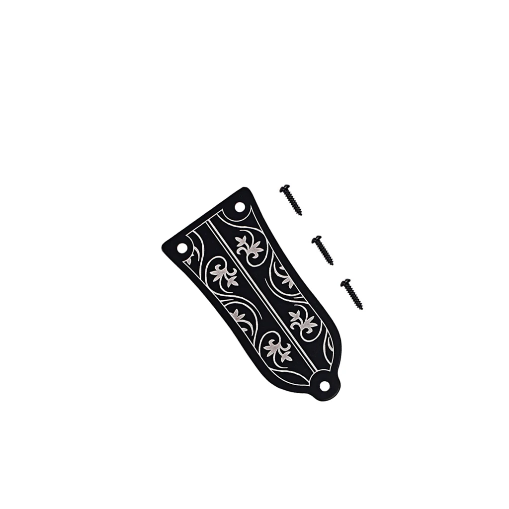 Metal Guitar Truss Rod Cover Black 2-Hole Bell Cover for Acoustic Electric Guitar Bass Bass Neck Accessories