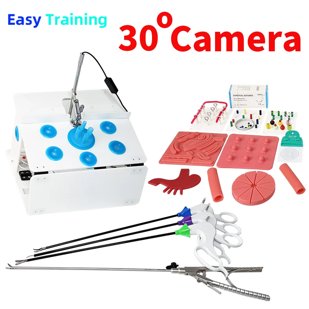 Laparoscopic Simulator Training Box Laparoscopy Trainer Instruments Tools Complete Set Of 30 Degree Camera For Doctor Student