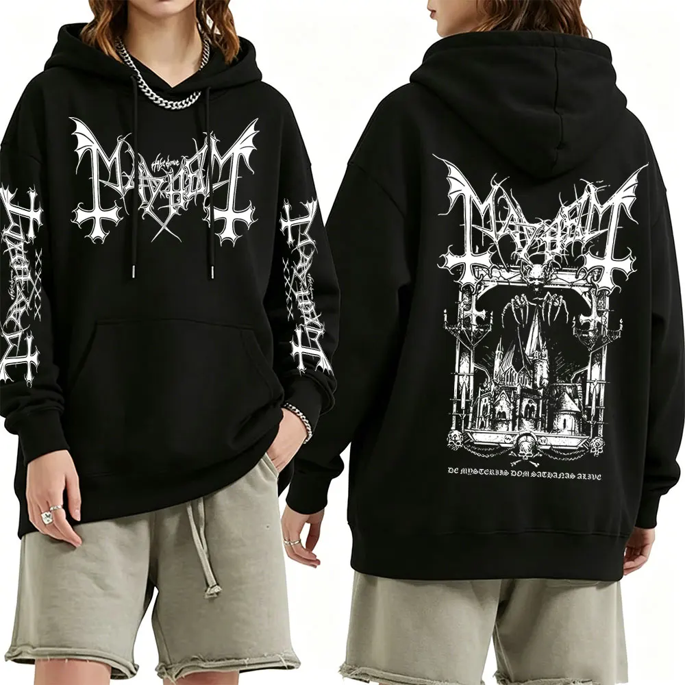 

Rock Band Mayhem De Mysteriis Dom Sathanas Hoodie Men Women Death Black Metal Hooded Tracksuit Male Fashion Gothic Punk Hoodies
