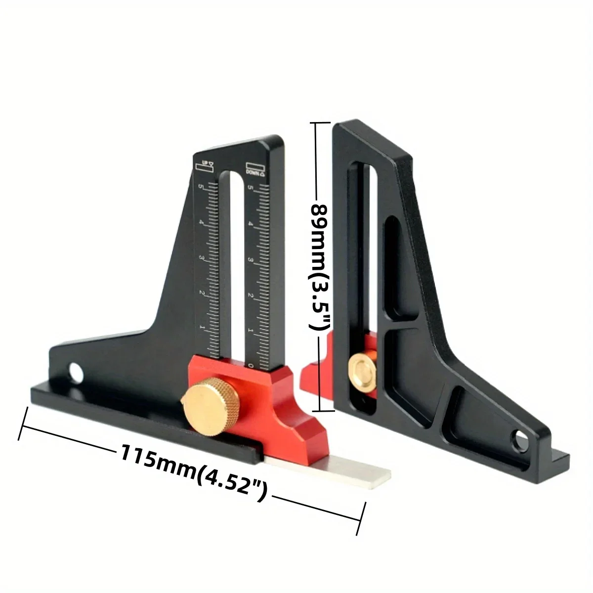 Height Gauge 0-50mm Setup Adjustable Table Saw Depth Gauge - Aluminum Dual Scales DIY Ruler Woodworking Height Measurement Tool