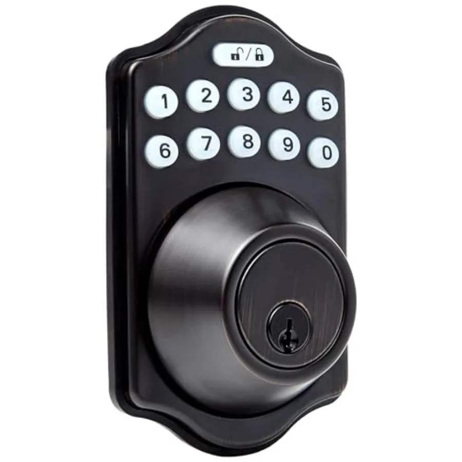Electronic Keypad Deadbolt Door Lock with Touch-Control Keyless Entry, Keyed Entry Option, Traditional