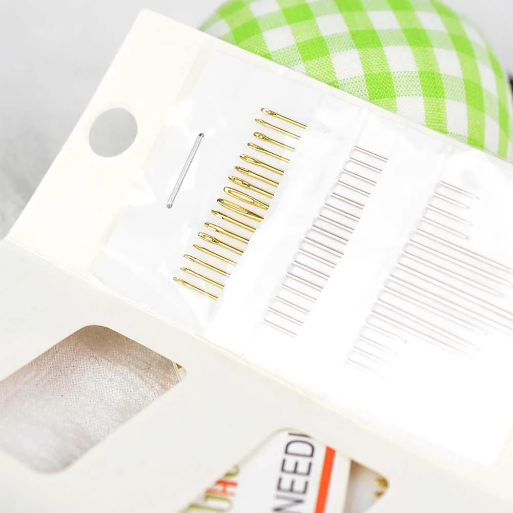 Large Eye Hand Sewing Needles High Quality Hand Sewing Needle Large Eye Self Threading 16 Pcs Note Multipurpose