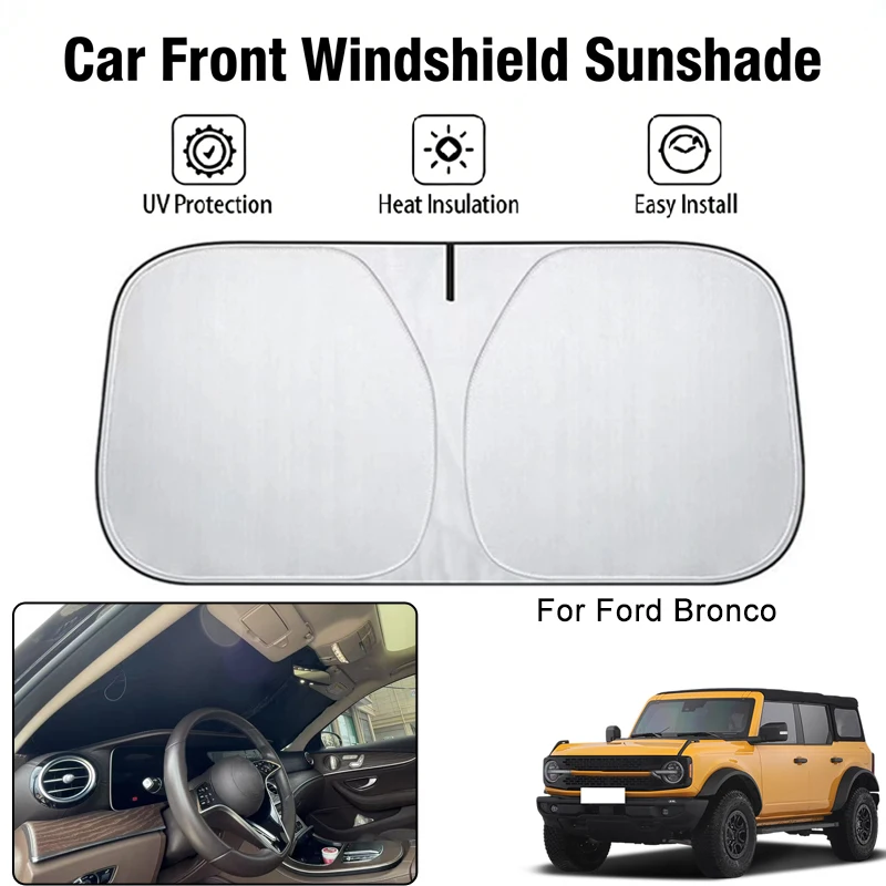 

Foldable Car Windshield Sun Shade UV Block Heat Insulation For Ford Bronco Interior Protection Accessories