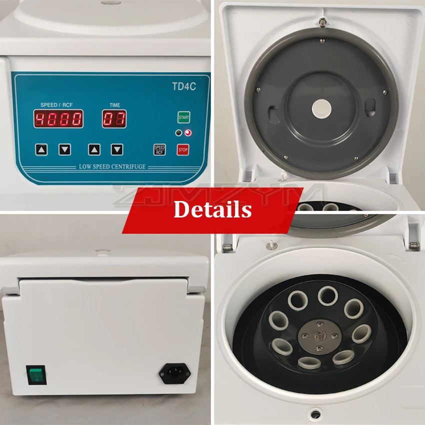 TD4C Laboratory Centrifuge Electric Low Speed PRP Centrifuge Digital Display Desktop Centrifugal Machine 0-4000RPM Adjustable