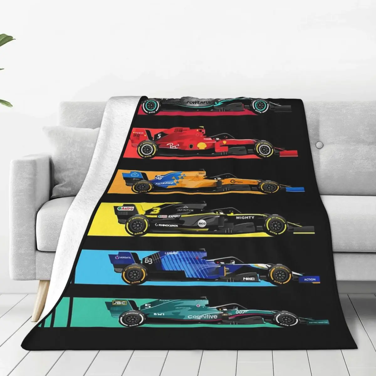 Formula Racing Cars 2023 Blankets Soft Warm Flannel Throw Blanket Plush for Bed Living room Picnic Travel Home Couch
