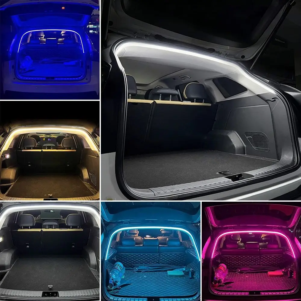 

Скрытая установка, световая полоса багажника автомобиля, автоматическое включение/выключение, универсальное окружающее освещение багажника, многоцветная гибкая световая полоса «сделай сам»