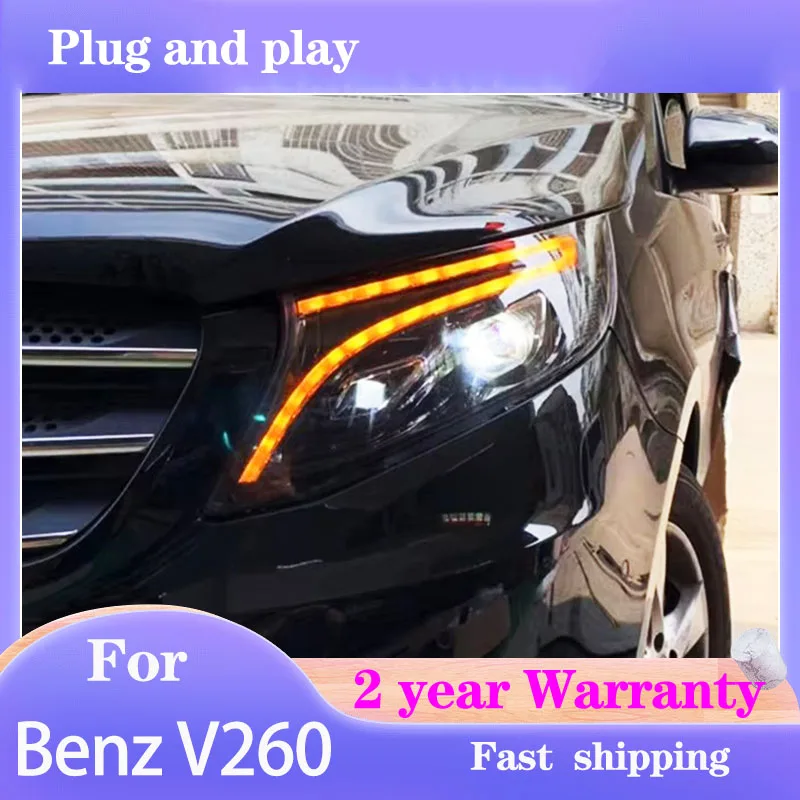 

Автомобильный стайлинг: Фара для Mercedes-Benz V260 2016-2017, фара для Mercedes-Benz Vito 2017, DRL Bi-LED линза