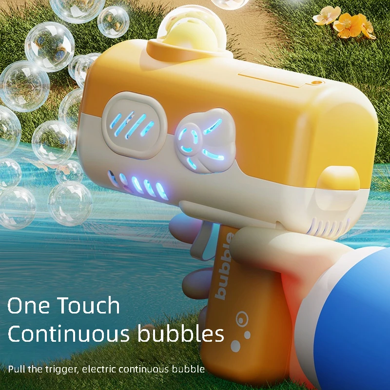 

LED light children's electric bubble gun -10 hole bubble gun, leak proof and lightweight, children's party gift