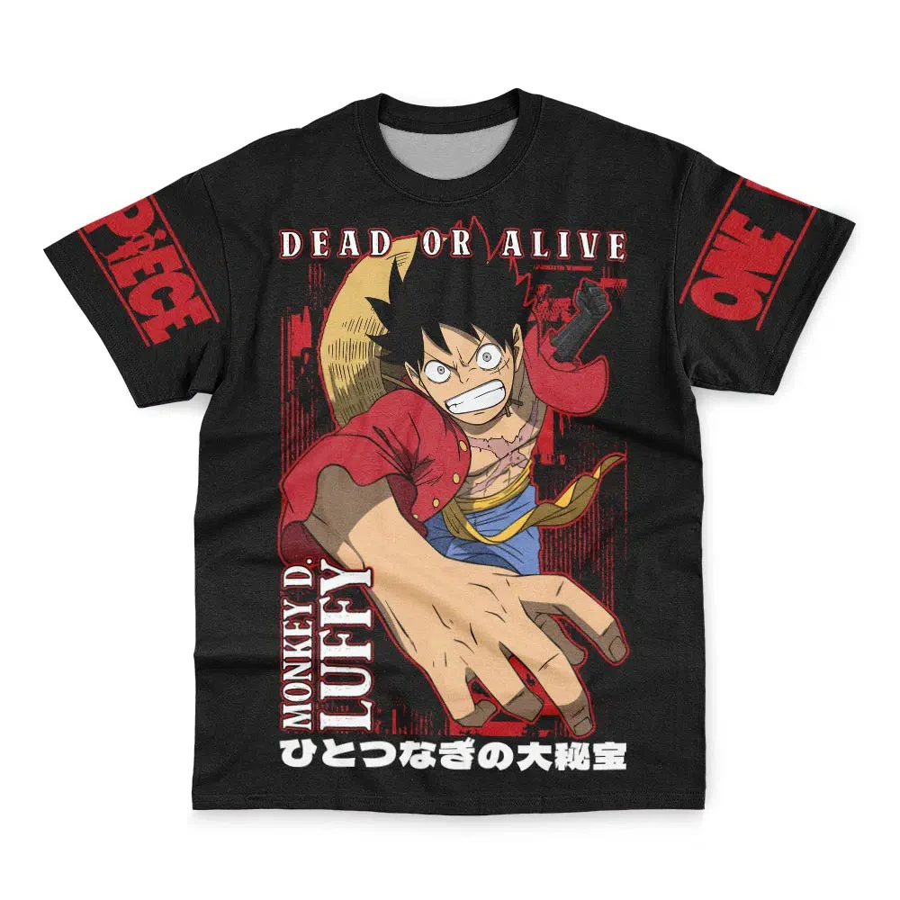 Bandai Monkey D. Luffy Dead Or Alive One Piece T-shirt imprimé anime pour adultes et enfants, streetwear, été, séchage rapide, doux, léger, confortable