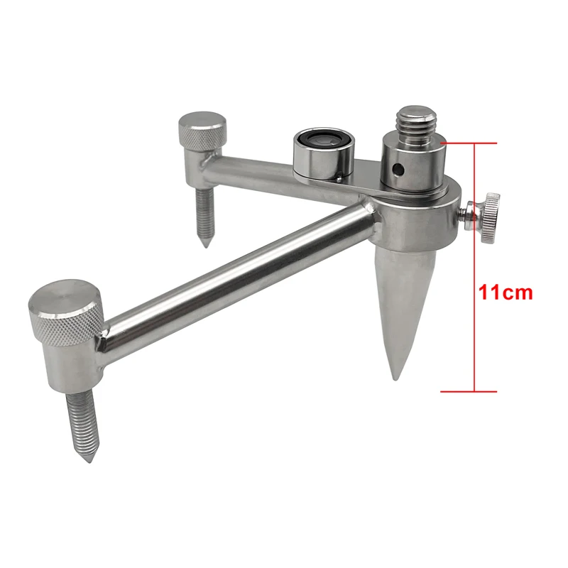 Stainless-Steel Mini Bipod for Mini Prism Pole With 5/8 Thread Adapter, Mini Tripod & Adapters