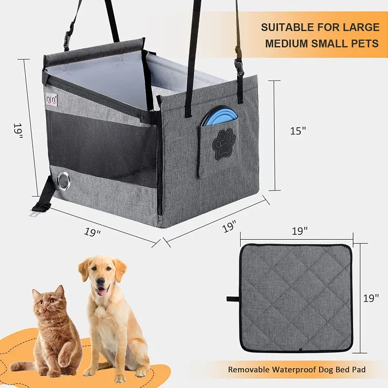 Car Pet Seat Stable Carriers Dog Accessories Safe Portable Puppy Travel Baskets Mesh Protector Waterproof Outdoor Pet Supplies