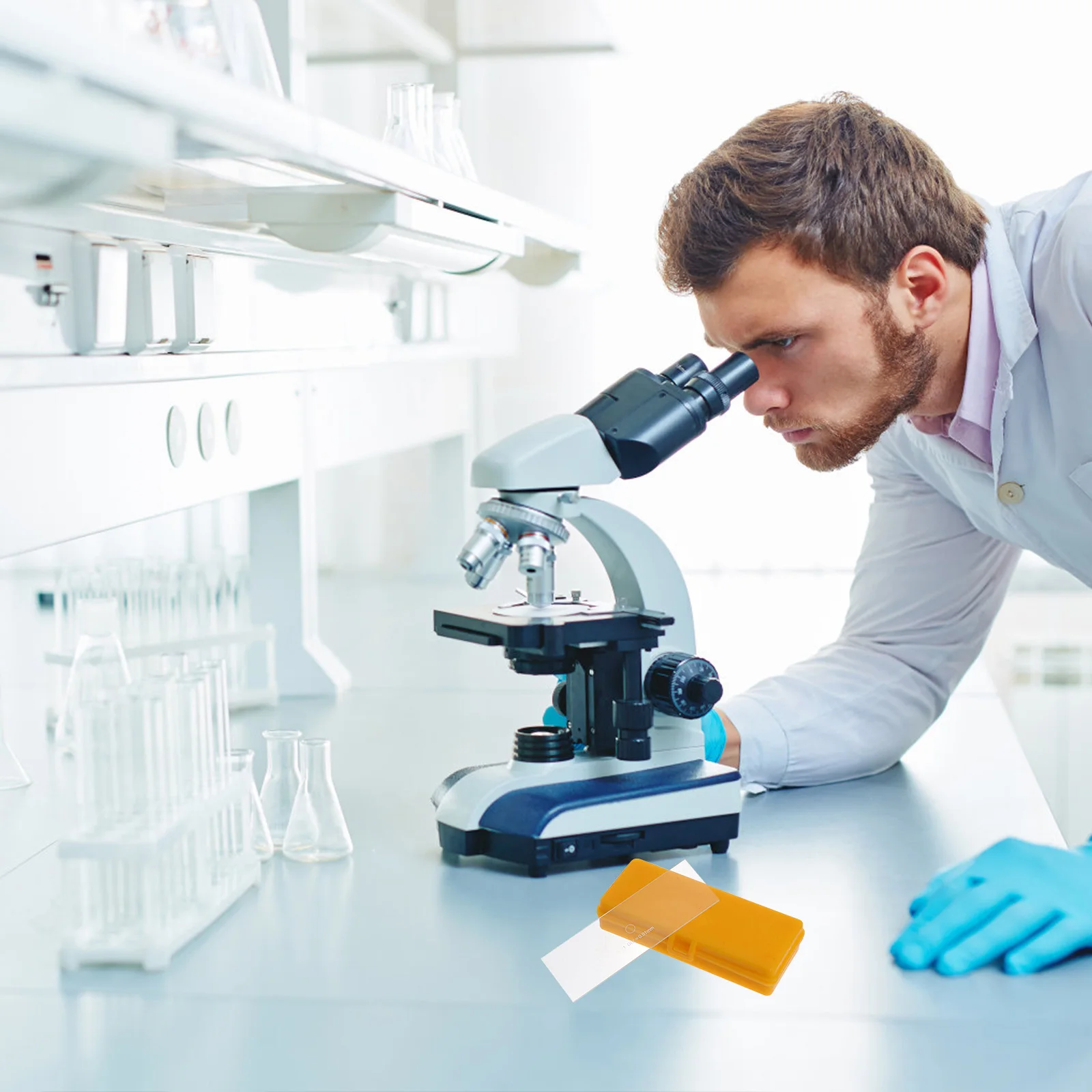 Durable Microscope Calibration Slide Micrometer High-Grade Glass Practical Accurate Calibration Ruler for Microscope Measurement