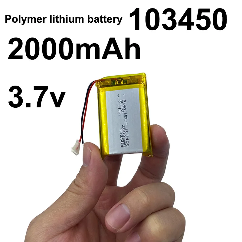 103450 lithium polymer battery 3.7V 2000mAh rechargeable lithium polymer battery for toy power bank electronic battery 103450