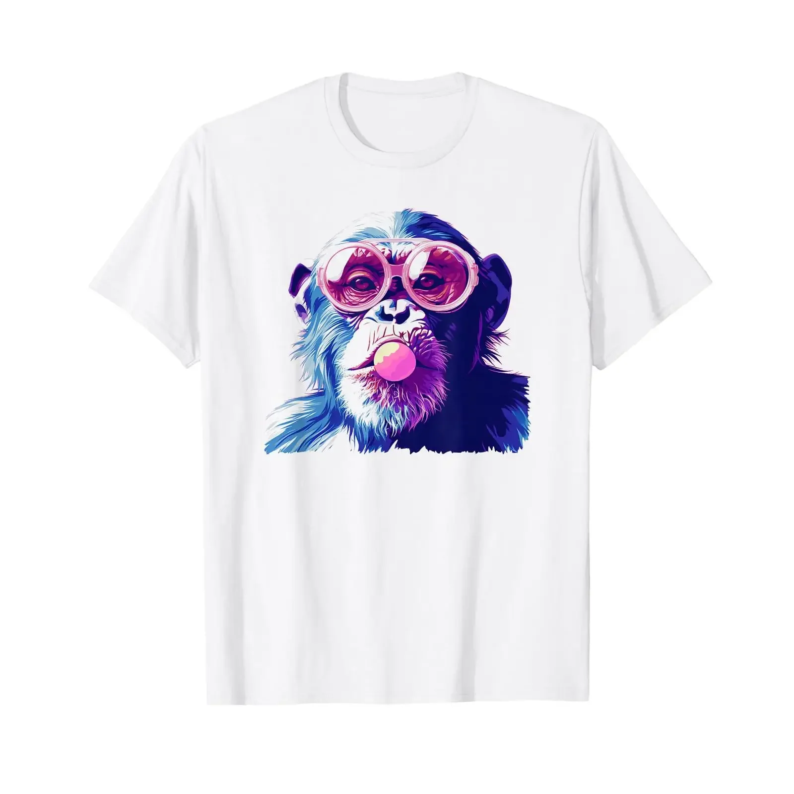 Cute Chimpanzee Monkey Primate Portrait Chimp Bubblegum T Shirt vintage Washed Versatile Slightly fashion Breathable streetwear