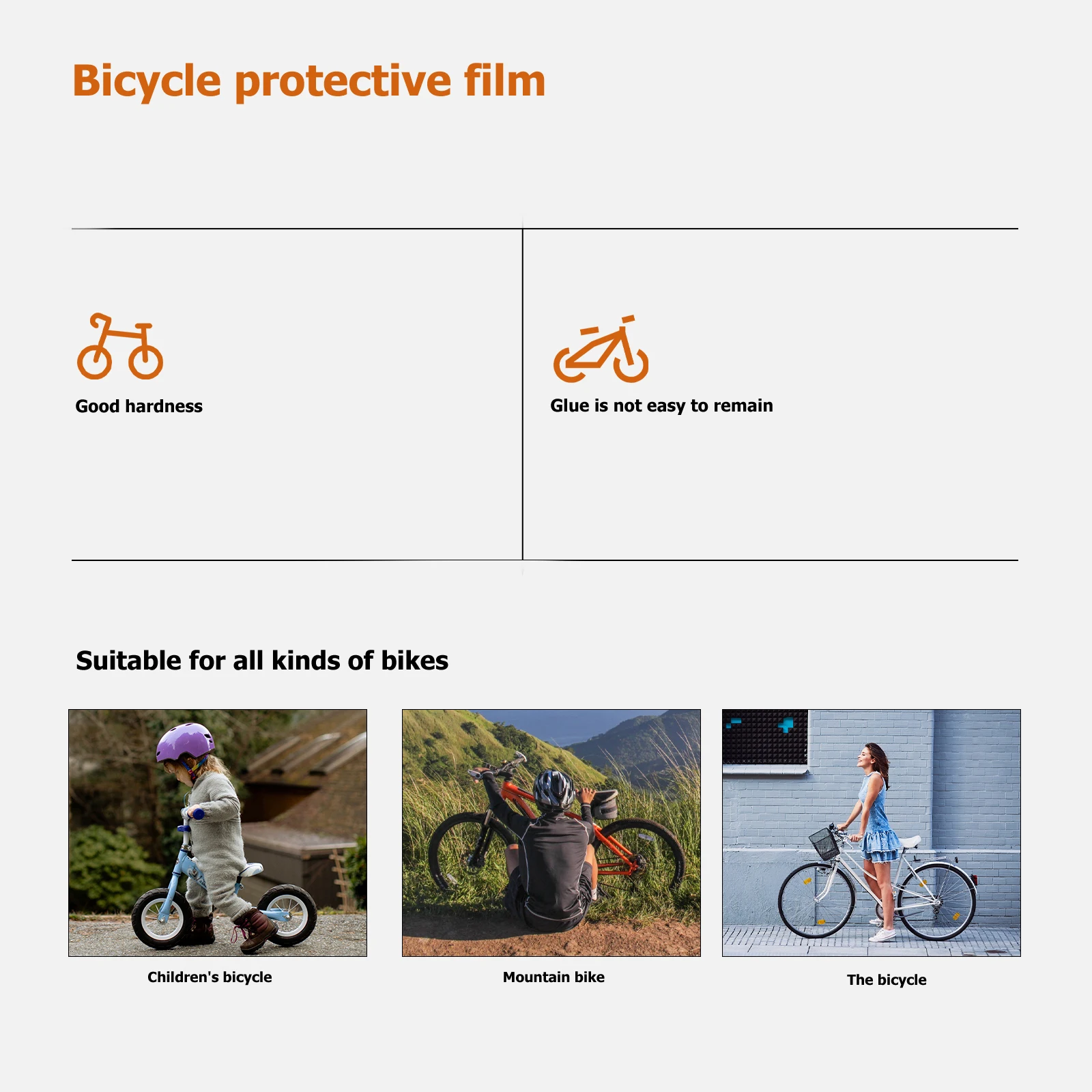 

5 Sets Bicycles Frame Protective Film Bike Stickers Waterproof Scratch Resistant Durable Easy Clean No Residue Fashionable