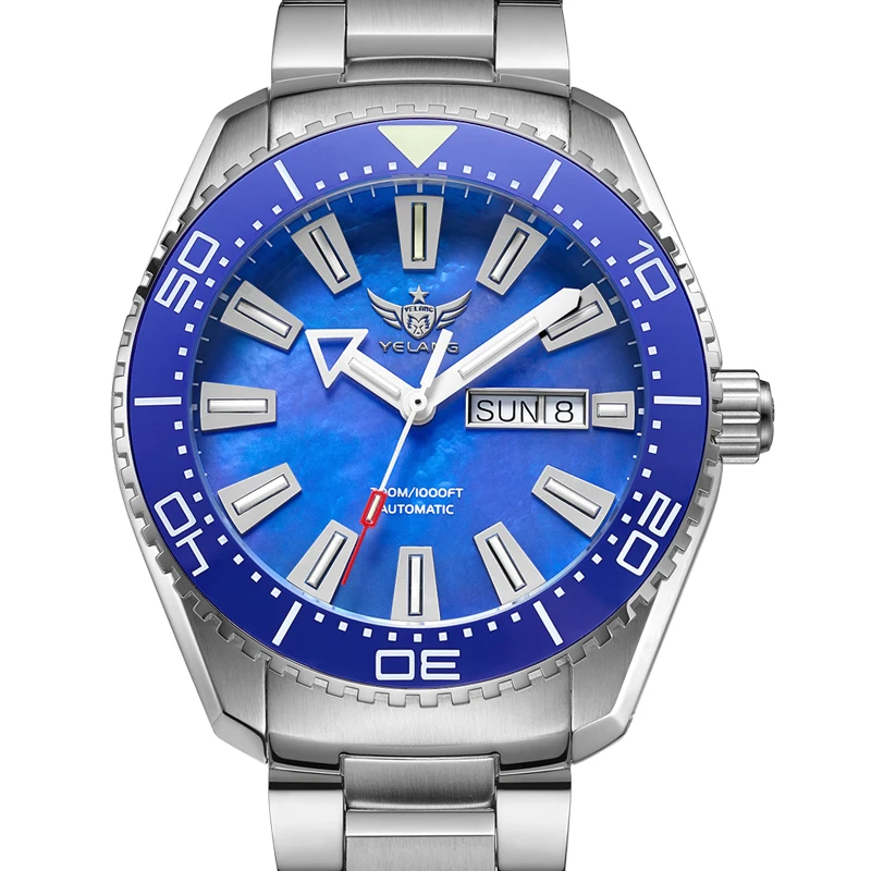 Yelang V5.2 Mechanical Watch 44M Rotatable Ceramic Bezel Sapphire Lens SW220 300m Super Waterproof Men's Diving Watch Reloj