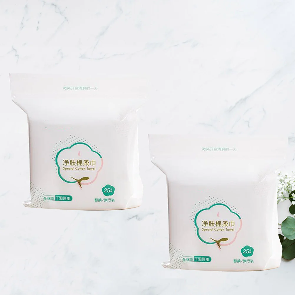 50Pcs Washing Face Towels Disposable Soft Facial Tissue Nonwoven Makeup Remover Pads Travel Wet Dry Cleaning Face Wipes