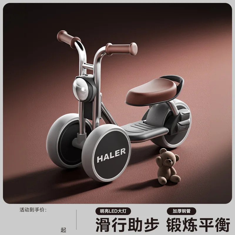 Glow-in-Dark driewielige scooter voor kinderen, versterkt stalen frame, anti-valfiets met lage midden, brede banden, nachtveiligheidstrainingscyclus