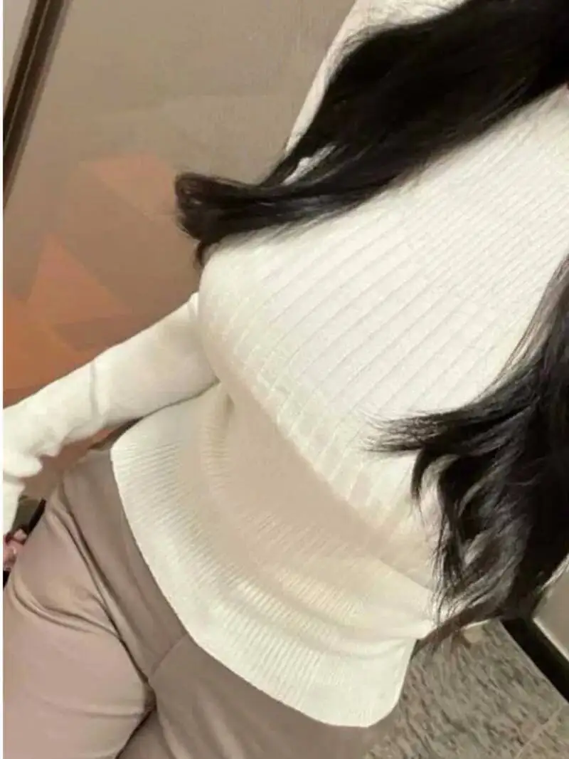 2026 Autumn/winter Korean Version Round Neck Long Sleeve Pullover Women Cinching Waist Solid Slim Casual Knitted Top VKZ4