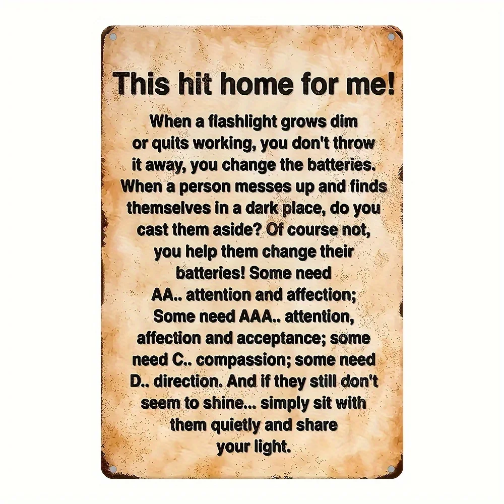 لافتة حائط معدنية عتيقة مضحكة "This Hit Home" - 20.32 × 30.48 سم فن حديدي قديم مع رسالة روح الدعابة، سهلة التعليق في الداخل/الخارج #3