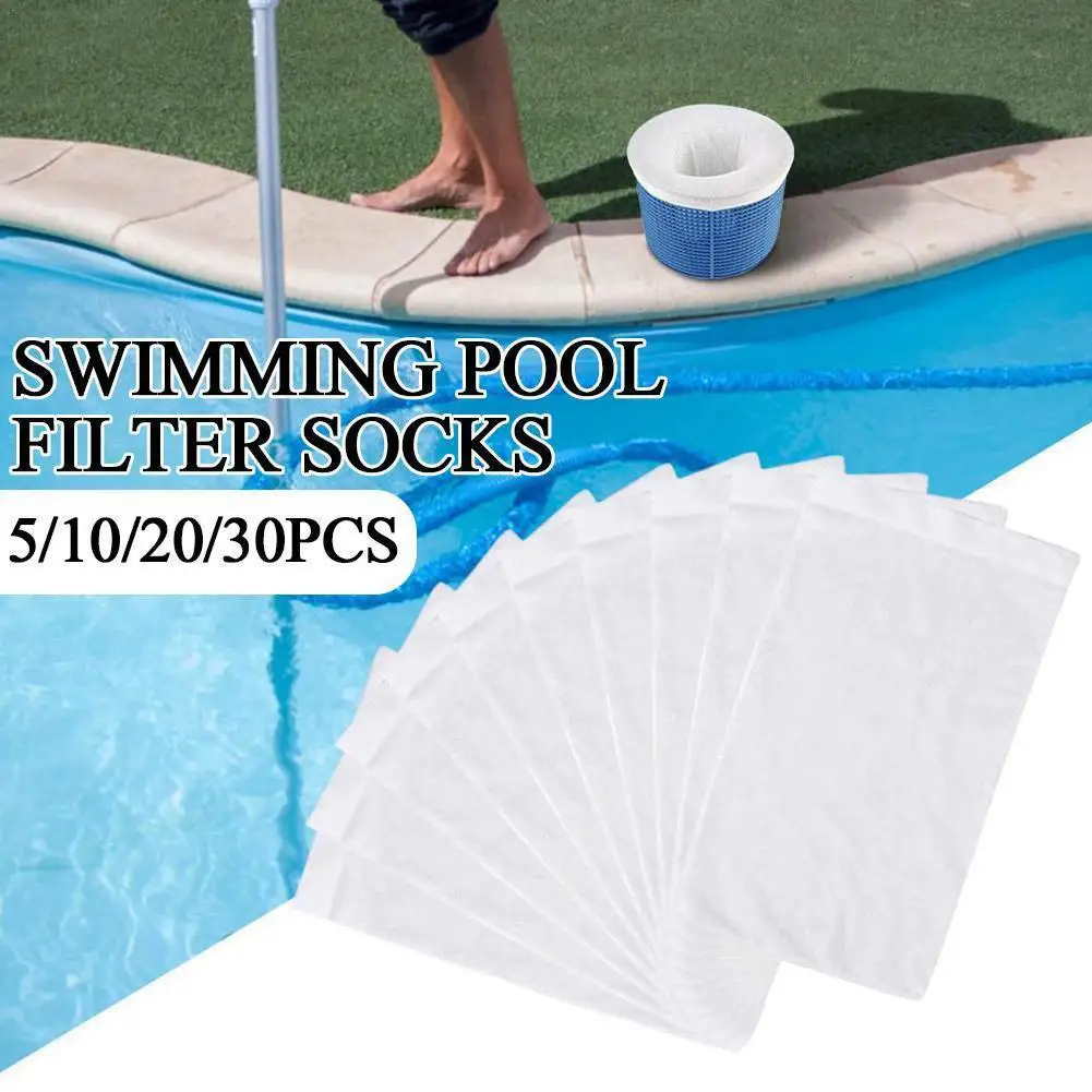 

5-30pcs Pool Skimmer Socks Elastic Nylon Mesh Design Pond Debris Leaves Filters Basket Skimmers Swimming Pool Clean Accessories