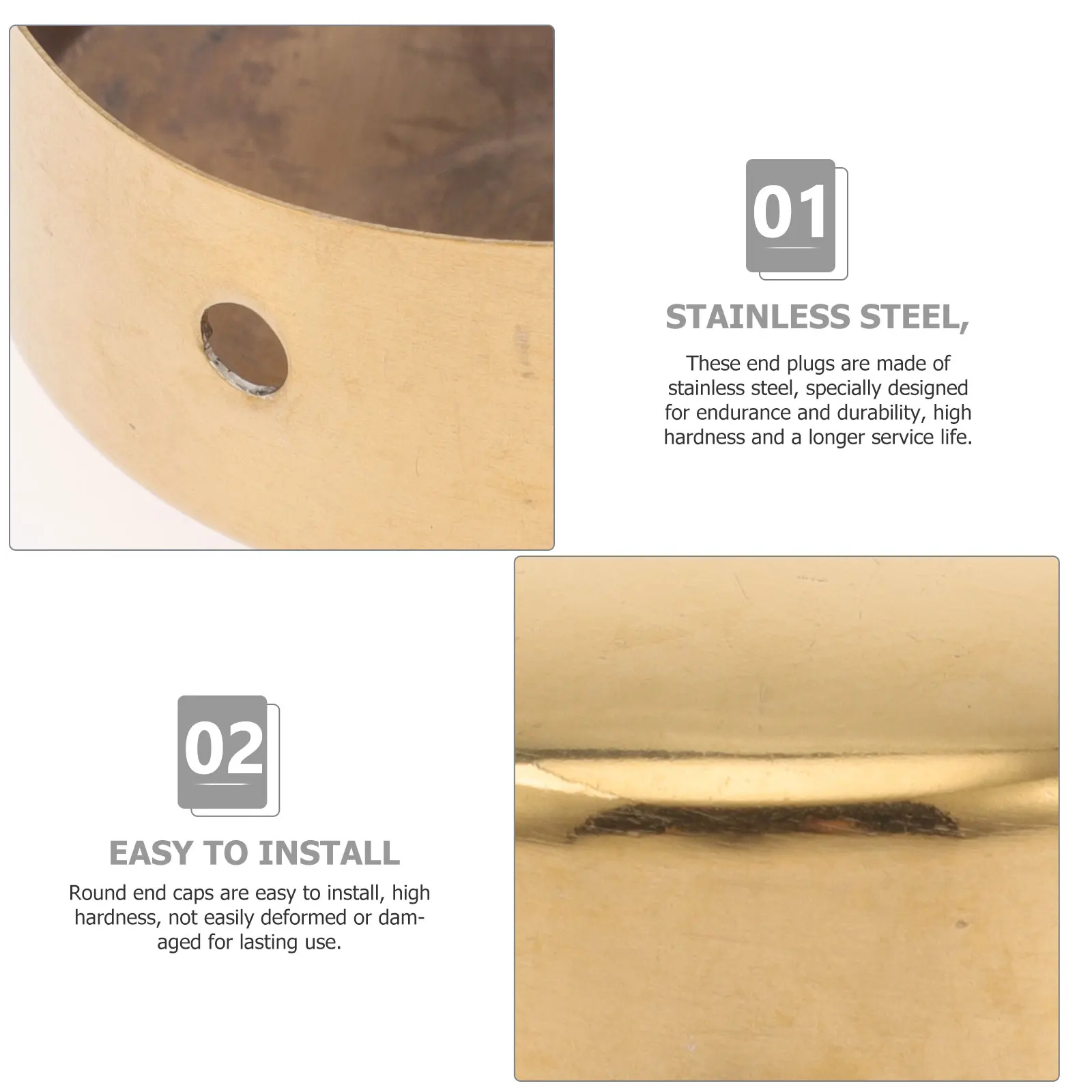 2 Pcs Excellent Workmanship End Caps Handrail Fit Stainless Steel Railing Covers Performance