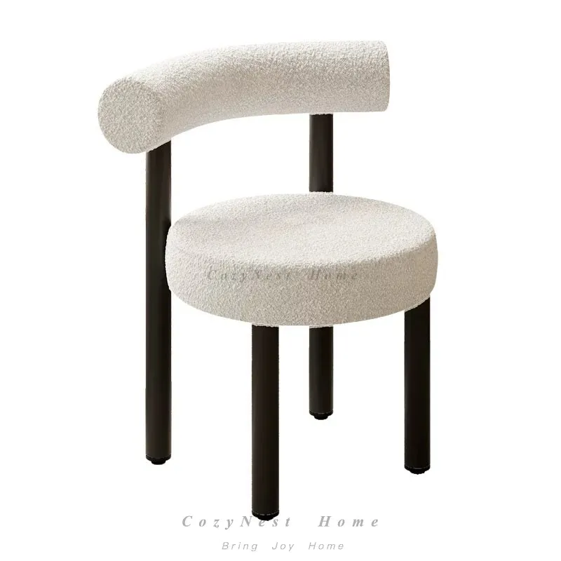 For lamb wool makeup stool household girls bedroom sedentary comfortable dressing chair