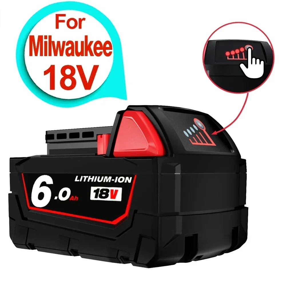 Wiederaufladbare Batterien für Milwaukee M18B5 XC Lithium-Ionen-Akku 18 V 9,0/6,0/12,0 Ah Ladegerät für Milwaukee M18 12 V ~ 18 V