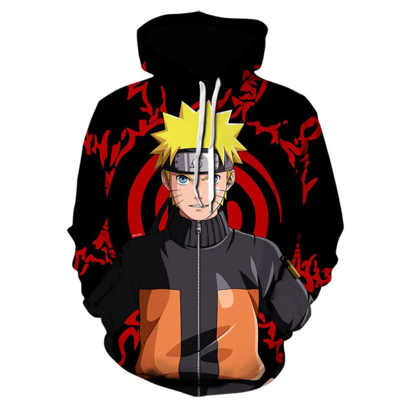 Bandai Naruto 3D Series Men's Hoodie New for Autumn/Winter 2026 Anime-Inspired Harajuku Y2K Streetwear