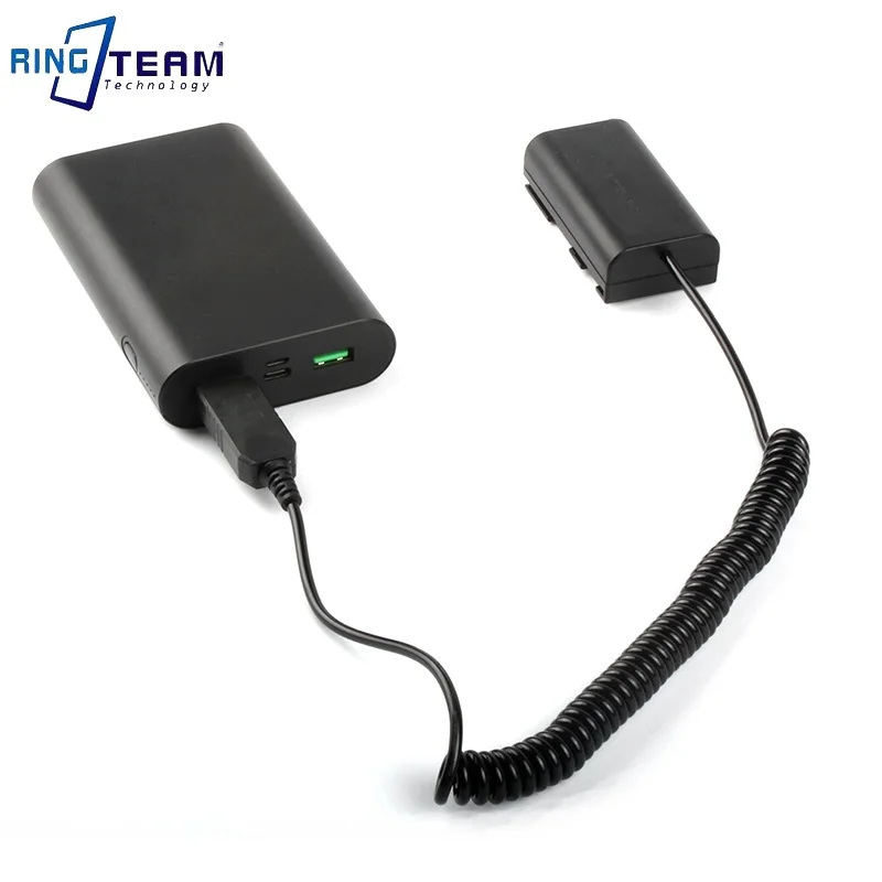 Picture 3: USB Power Spiral Coiled Cable to BP-911 BP911 BP-915 BP915 Dummy Battery Adapter Coupler for PhaseOne Cameras