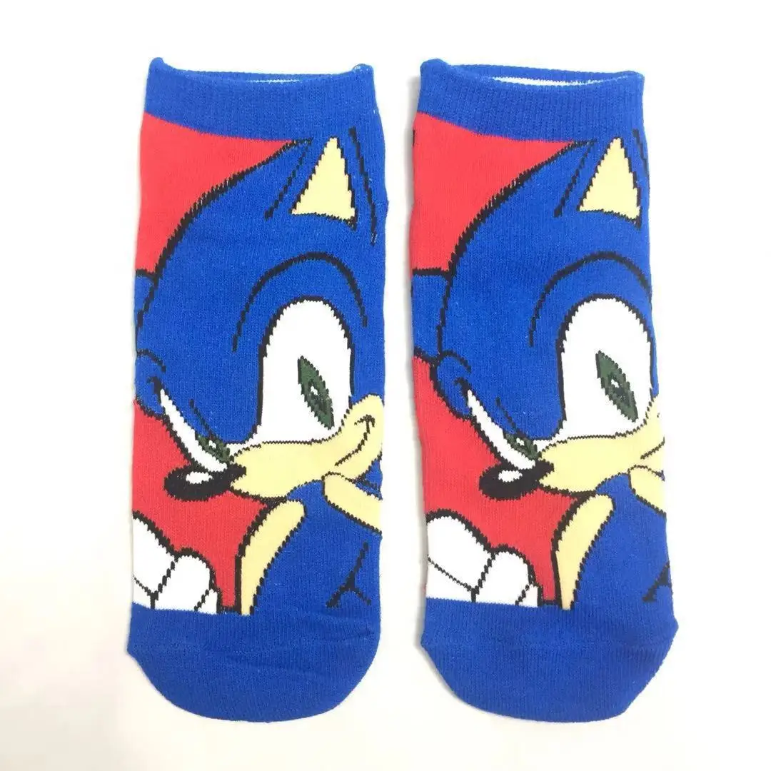 Calcetines de Sonic de Anime Japonés, Calcetines de Algodón Suave de Alta Calidad para Fanáticos de los Videojuegos, Regalo para Niños y Adultos