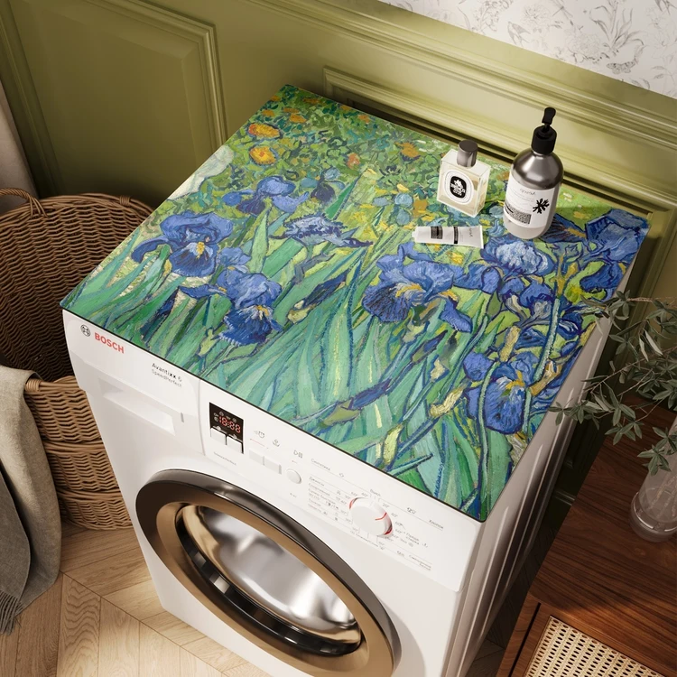 Van Gogh Creative Flower Fully Auatic Drum Waing hine Dust Cover Waterproof Sun Protection Countertop Pad Cover Cloth