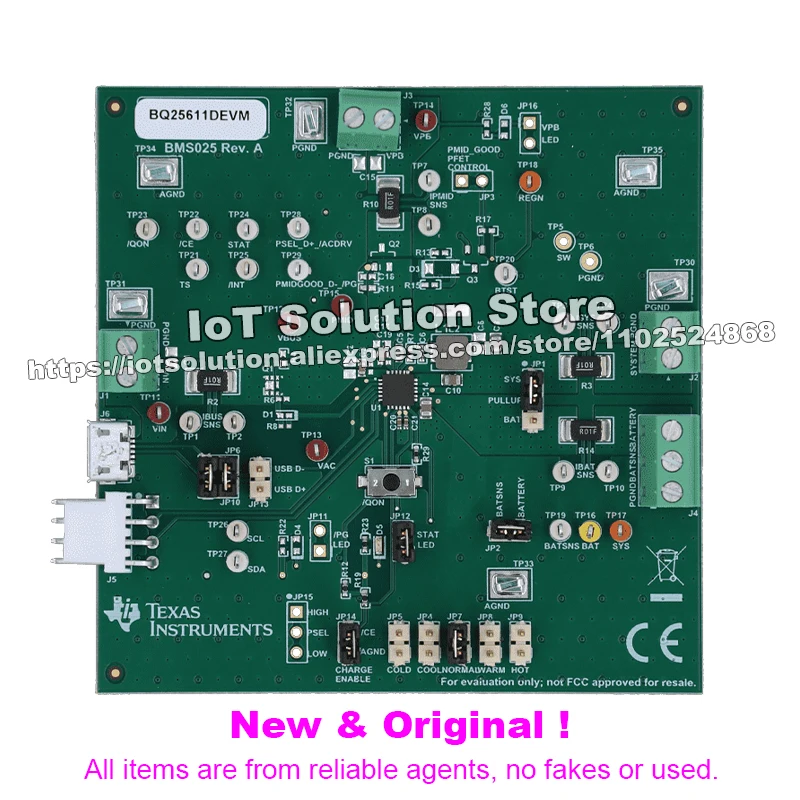 BQ25611DEVM BQ25611D Evaluation Module for I2C-controlled, 1-cell, Buck Battery Charger with USB BC1.2 Detection