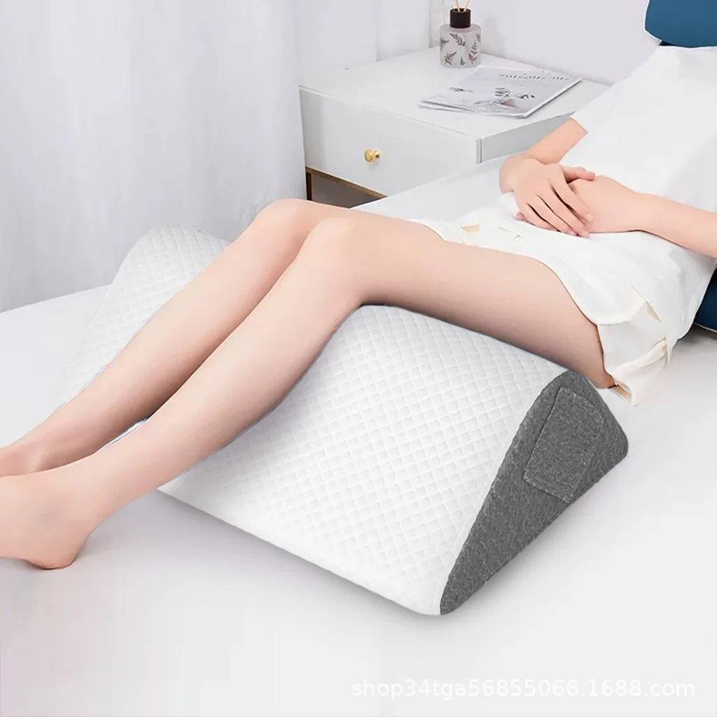 Knee Wedge Pillow for Post-Surgery Recovery Leg Elevation Support for Sleep Position Alleviating Lower Back & Hip Pain Enhancing