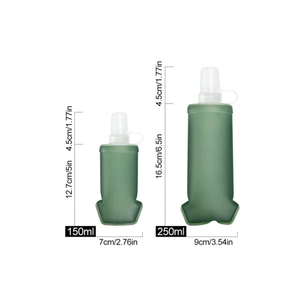 Lightweight Hydration Pack Collapsible Water Bottle For Marathon Running Double-layer Sealing Cap High-flow Silicone Spout
