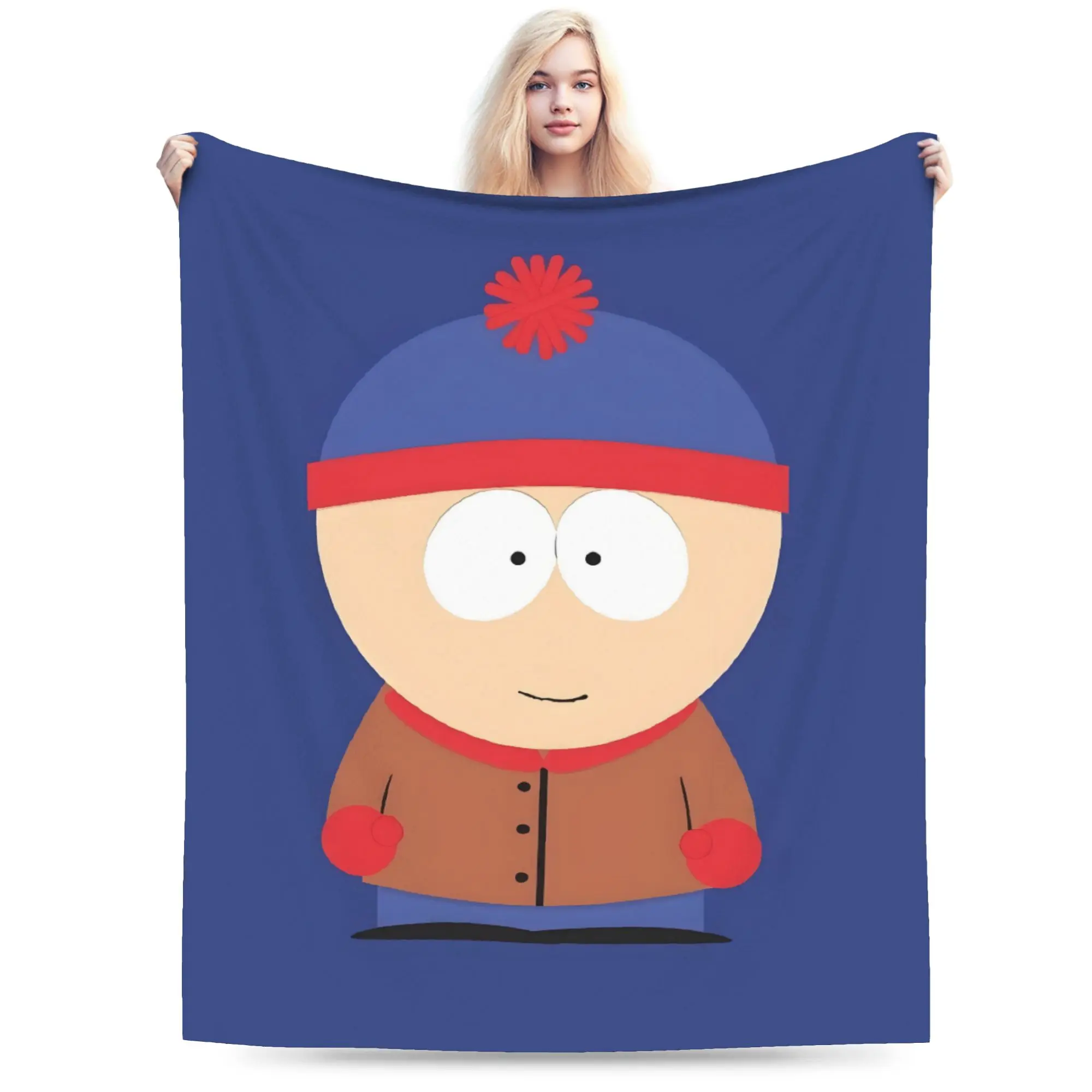 Custom 3D Print Novelty Stan Marsh Blankets Breathable Soft Flannel Sprint South Parks Throw Blanket for Sofa Outdoor Bedroom