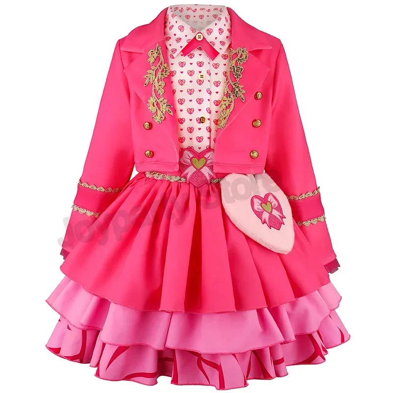 Youngsters Descendants 4 Vestido de Cosplay de Bridget, Traje de Princesa con Corazón Rosa, Chaqueta Corta, Falda de Volantes, Disfraz para Fiesta de Halloween