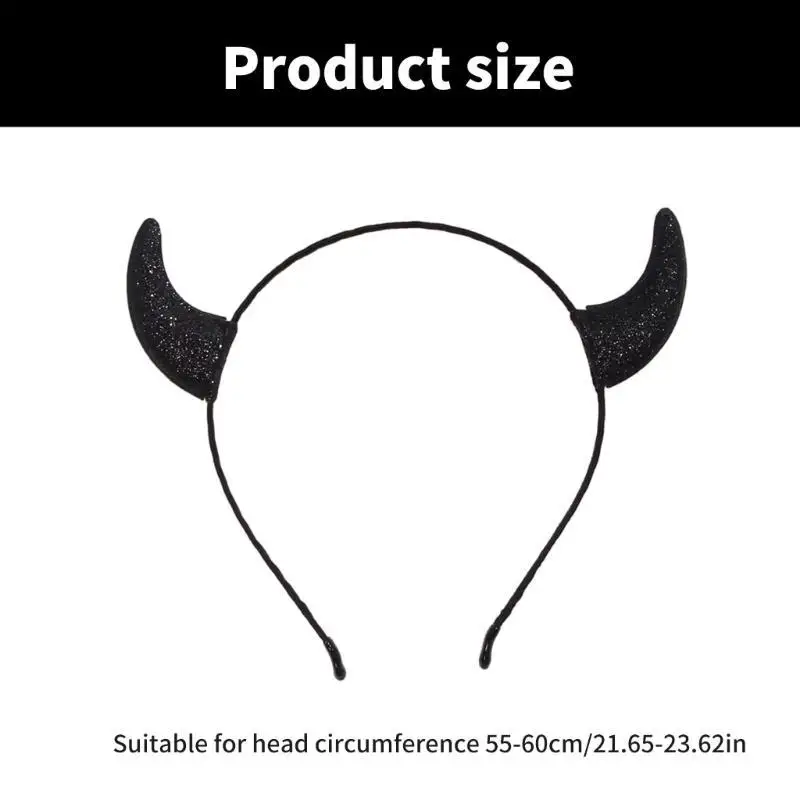 39BD Cosplay Hexe Horn Stirnband Punk Haarband Dark Series Hairhoop Foto Kopfbedeckung – Detail 6