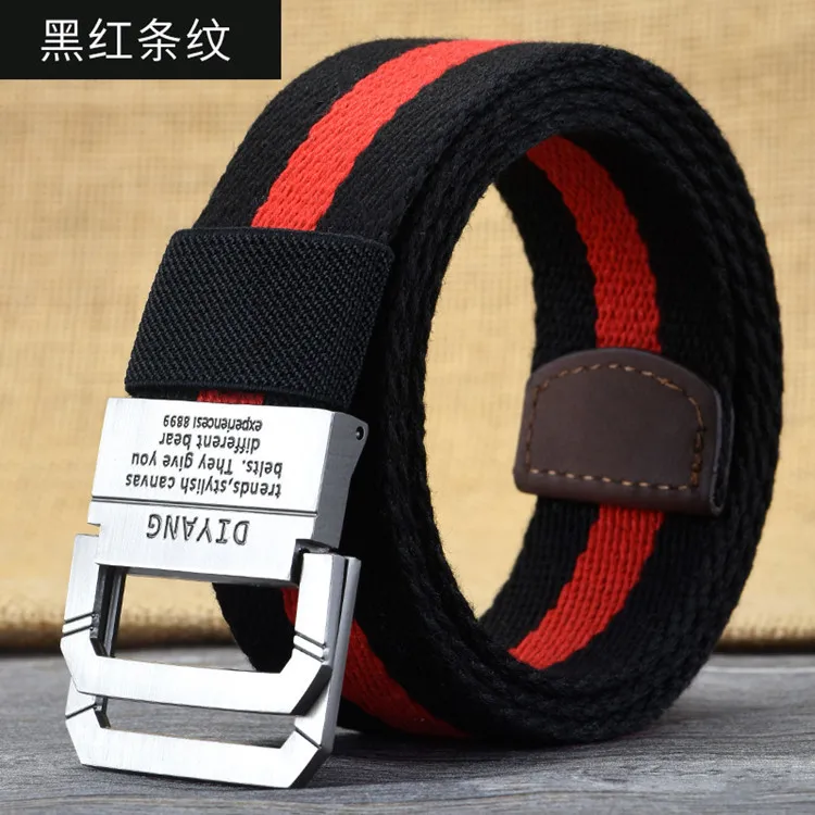 Nieuwe Canvas Riem Man Riem Meisje Tiener Dubbele Ring Gesp Jeans Met Militaire Student Doek Riem Designer Riemen Pas Taktyczny