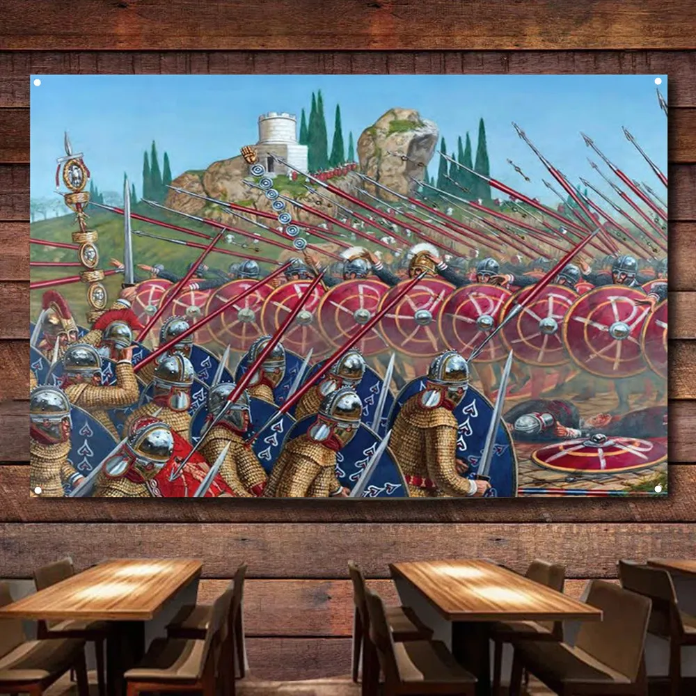 

Knights Templar Flag Wall Art Posters and Canvas Prints Vintage Crusader Banner Wall Hanging Tapestry Room Home Decor Painting 1