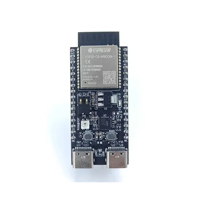 ESP32-C6-DevKitC-1 USB สําหรับ CP2102 พกพา ESP32-C6-WROOM-1 N8 Wi-Fi 6 BLE Zigbee Thread Development Board