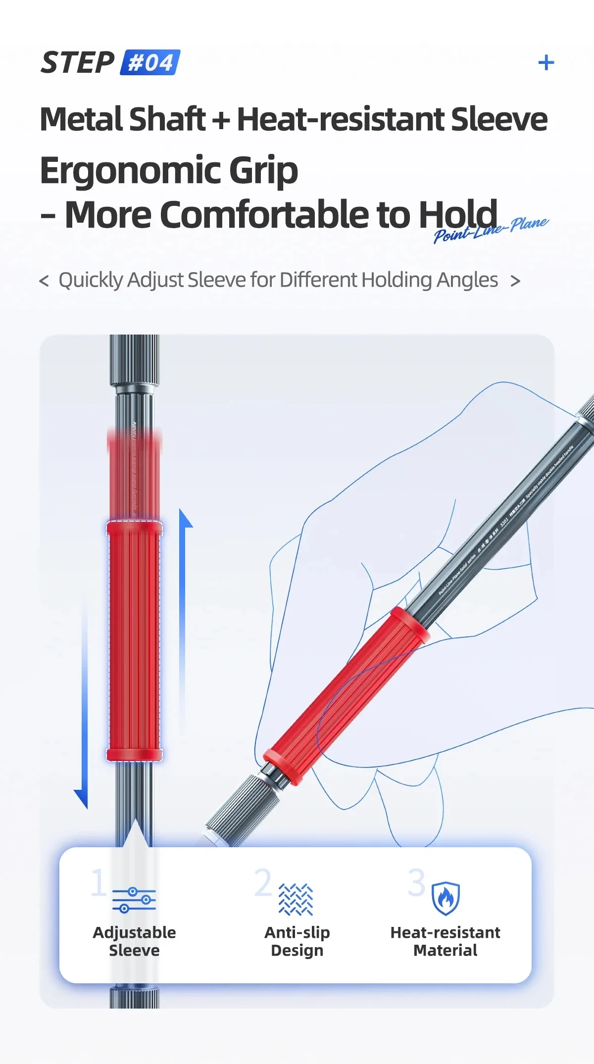 QIANLI Dot-Line-Plane Dual-endsHigh-stability Blade Handle for IPhone BGA Maintenance IC Chip Removal Tools