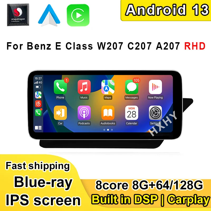 

12,3 дюймовый Android 13 8Core 8 + 128G навигация для Benz E Coupe 2 Door C207 E207 2009-2016 RHD автомобильный видеоплеер Bluetooth