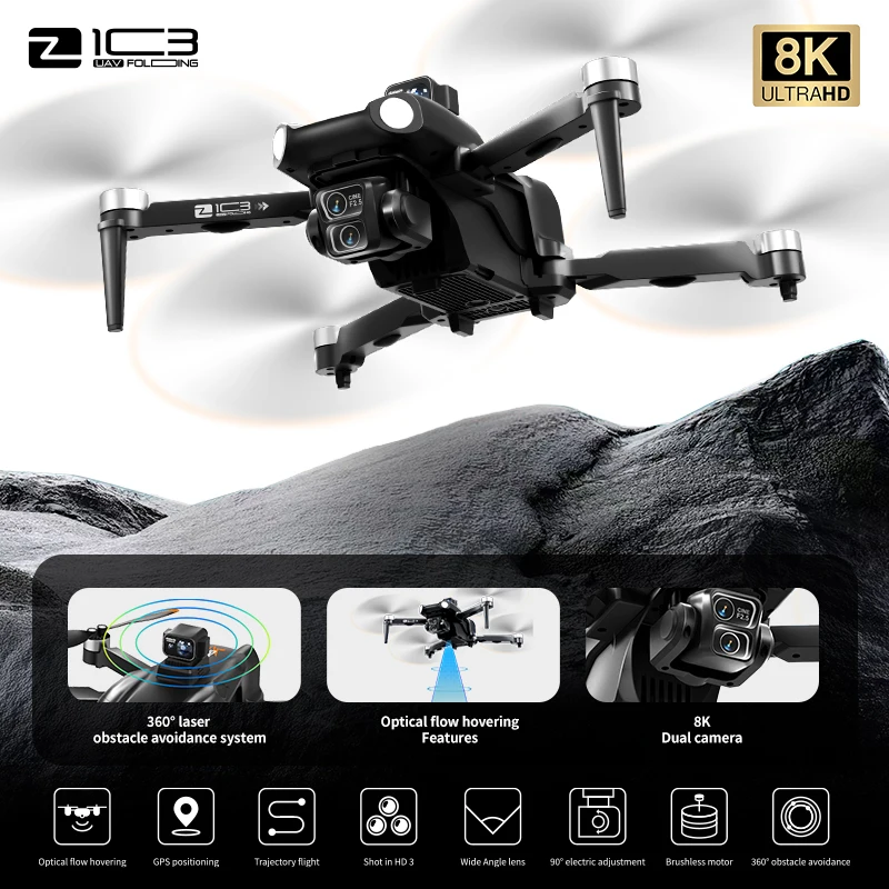 

RC Quadcopter Professional Dron 8K Drone with 4k Camera FPV 4.5 In Screen GPS Remote Control Toy UAV Foldable Aerial Photography