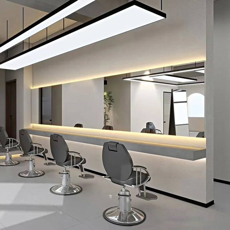 Barber shop mirror horizontal hanging hair cut dyeing ironing lamp hair salon special hair salon mirror table