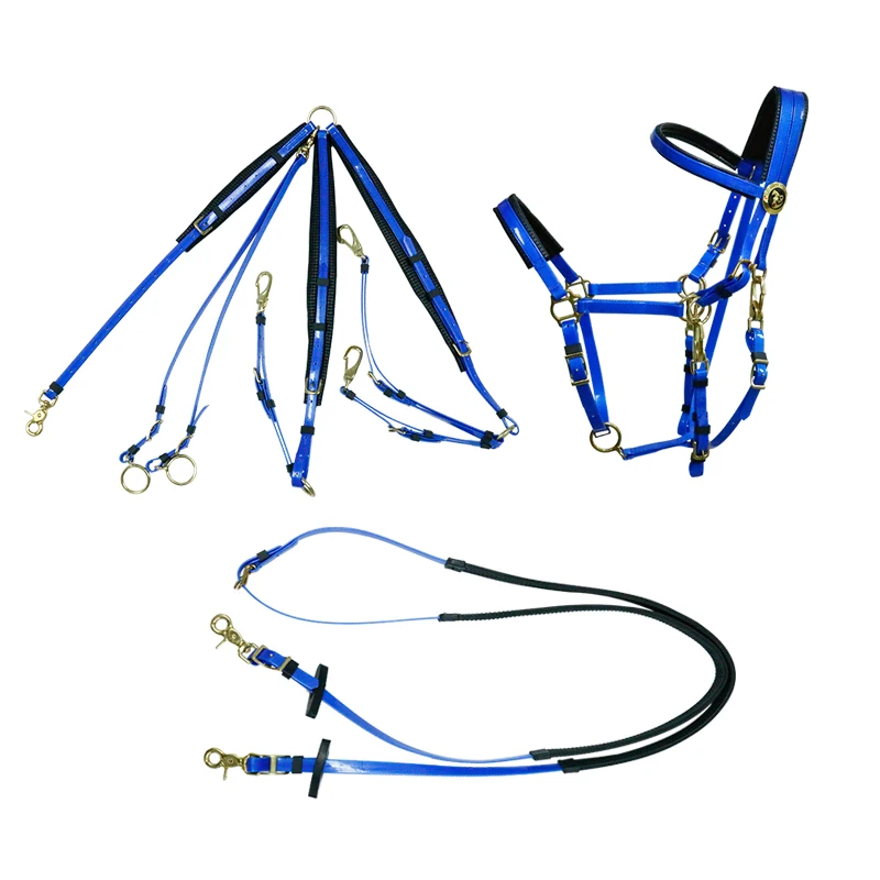 Shiny Glossy Full Set Endurance Bridle TPU Coated Nylon Leather Waterproof Model Red Western Style Fancy Halter Reins Included